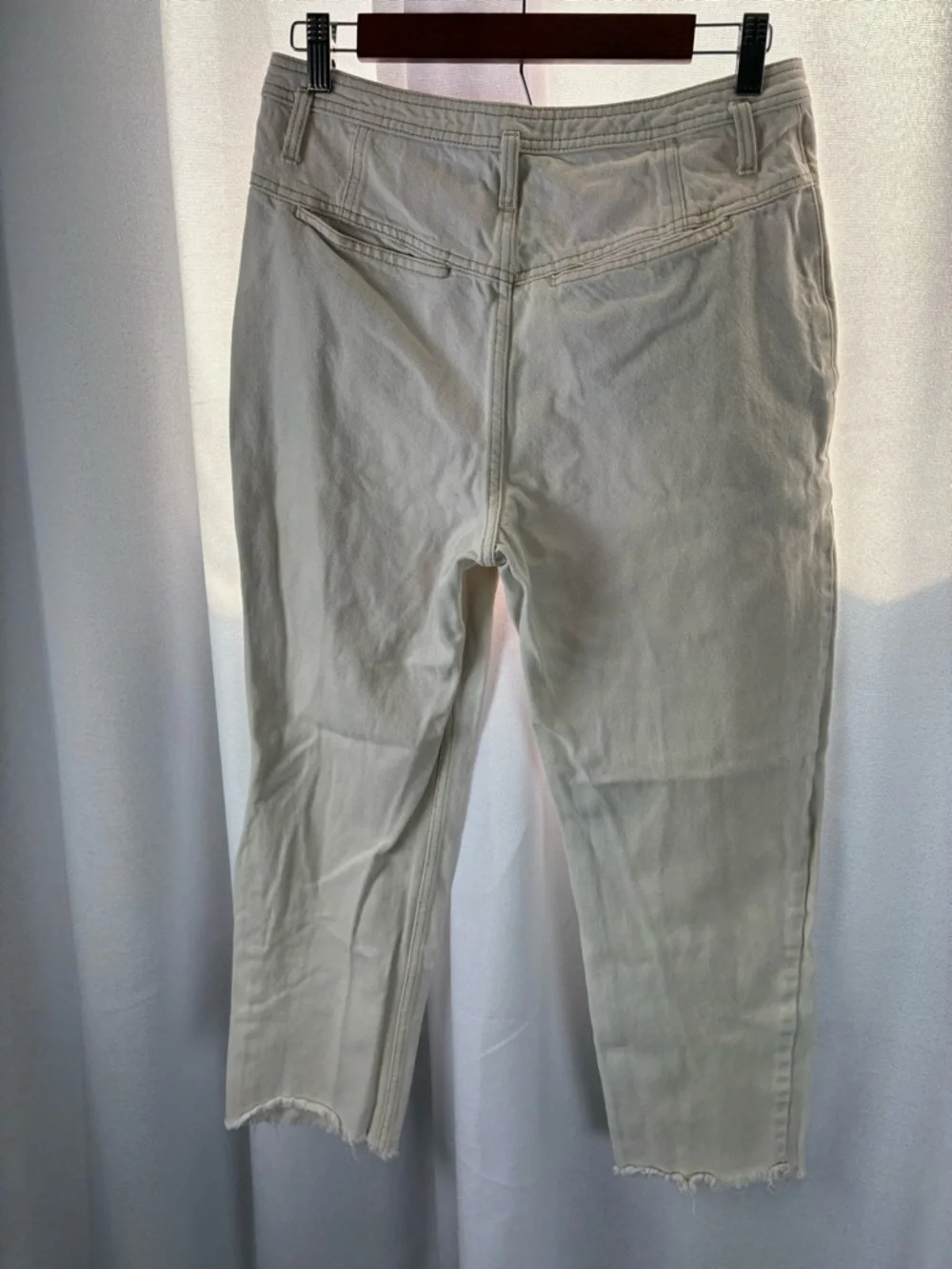 We The Free Women’s Pleated High Rise Balloon Leg Pants Size 27 White Boho - Picture 4 of 10